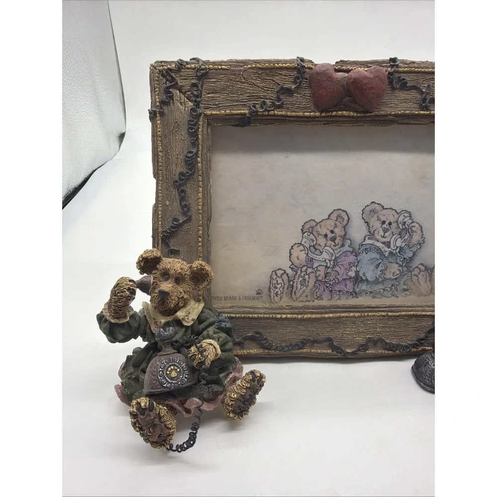 Boyds Bear Alexandra and Belle Telephone Tied Picture Frame Figurine 27355